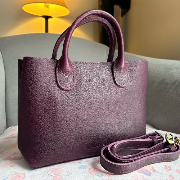 Portland Leather Handbags - Portland Leather Large Raindrop in Plum